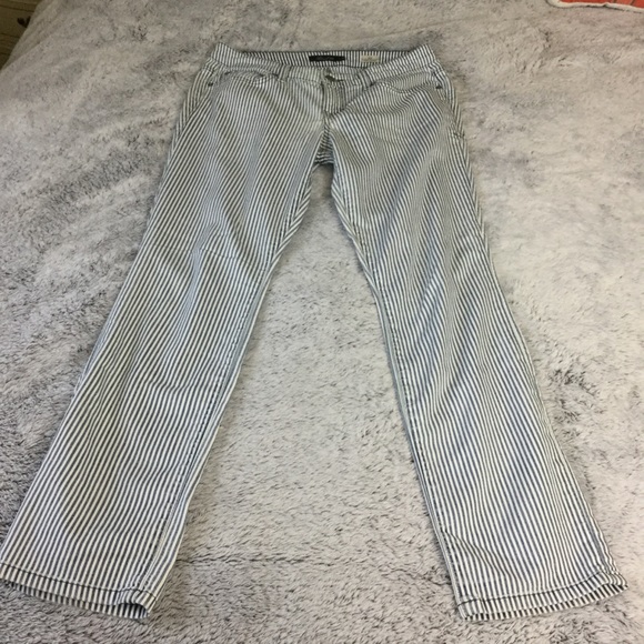 Level 99 Lily Skinny Straight Jeans Blue & white Railroad Stripe Women’s Size 28 - Picture 14 of 15
